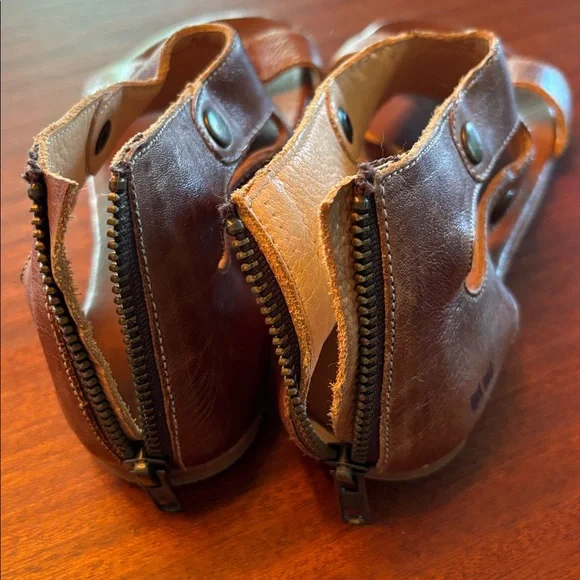 BED|STU Brown Leather Cutout Open-Toe Sandals - Picture 4 of 7